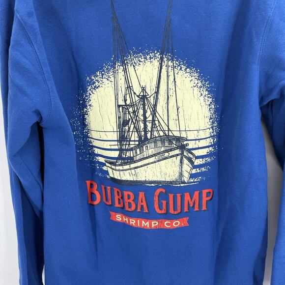 Mitchell & Ness Bubba Gump Collab Hoodie Sweatshirt Blue Size Small New - Picture 7 of 9